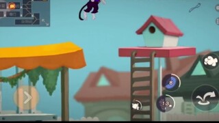 The first perspective of the black cat champion in the Tom and Jerry mobile game Cat King Tournament