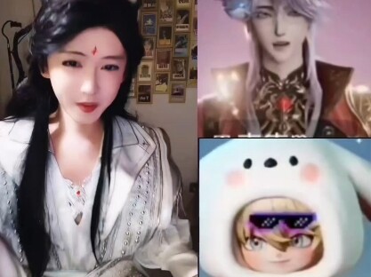 Ketika tarian khusus penggemar Yuan Tiao Mei, pameran ekspresi wajah Guan dan Mai Mai