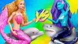 僵尸美人鱼 vs 仙女美人鱼  10个芭比娃娃 DIY