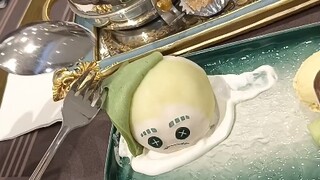 An essential step after ordering Nabu dumplings (´,,⊕︿⊗,,)