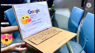 RECYCLED TOY LAPTOP USING CARDBOARD | DIY CARDBOARD LAPTOP