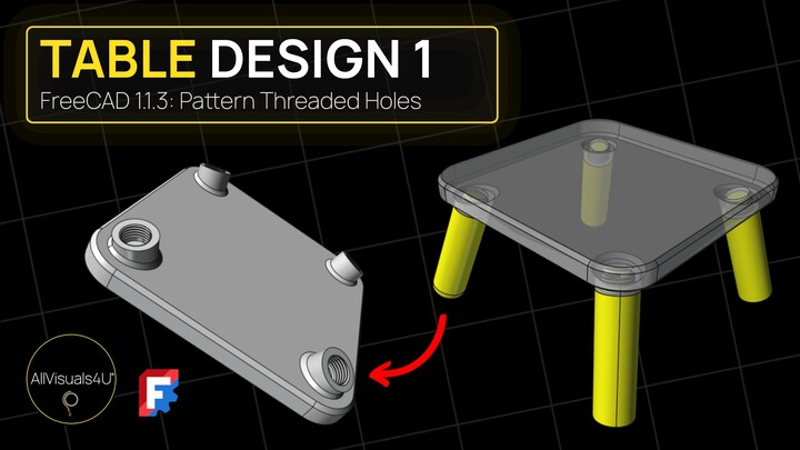 🔧 FreeCAD Part Design Tutorial - FreeCAD Threaded Hole - FreeCAD Polar Pattern Tutorial