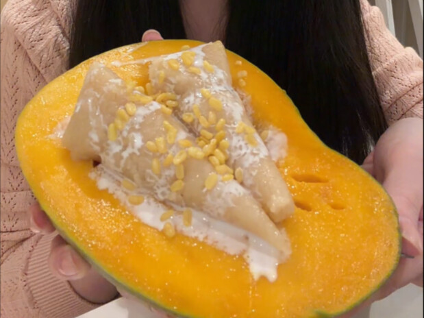 ข้าวเหนียวมะม่วงแบบฉบับคนขี้เกียจ 3 นาที~