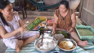Mẹ Chồng Nàng Dâu Trổ Tài Gói Bánh Tét Ăn Tết| TKQ & Family T548