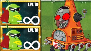 每种植物都是无限强化！对抗50个机器桶僵尸 - 在 PvZ 2 中谁会赢？