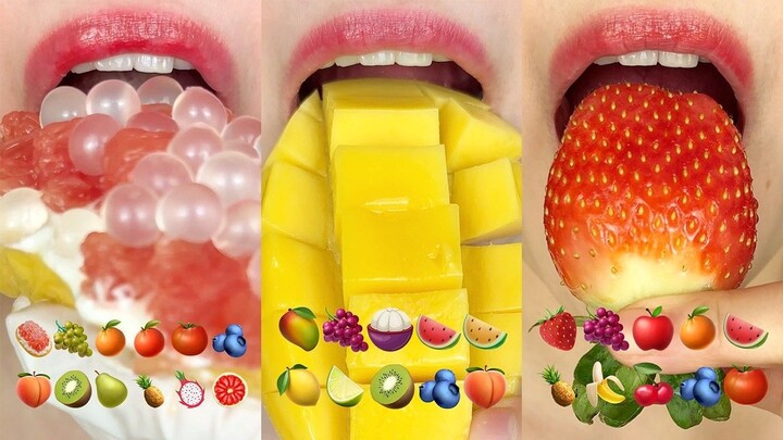 asmr DANGBEE MOST POPULAR FRUITS  EMOJI FOOD COLLECTION 당비 과일 이모지 먹방 모음집 eating
