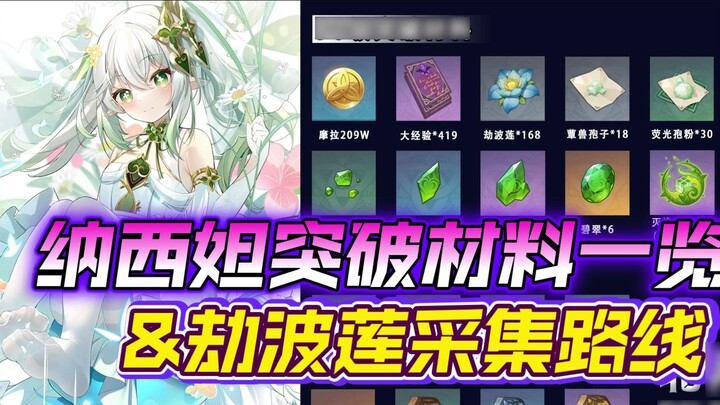 [ Genshin Impact ] List of materials for breakthrough materials of Naxida, the God of Grass