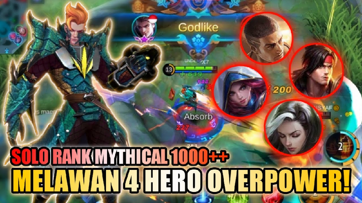 LEONARD CLAUDE SOLO RANK MYTHICAL GLORY!! MELAWAN 4 HERO OP SEKALIGUS!! | Mobile Legends