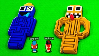 LABERINTO DE BLUE 🔵 vs LABERINTO de ORANGE 🟠😂 RAINBOW FRIENDS en MINECRAFT