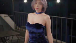 [Wanita muda Korea] Gaun biru Model balap model balap Song Juya
