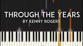 Through the Years by Kenny Rogers synthesia piano tutorial with free sheet music