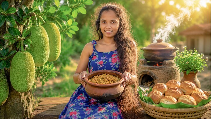 在斯里兰卡乡村发现巨型菠萝蜜｜用它制作一桌传统美食！🇱🇰