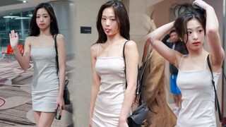 小白裙纯欲风好性感！郑雅贤ahyeon 240920新加坡到达机场饭拍！