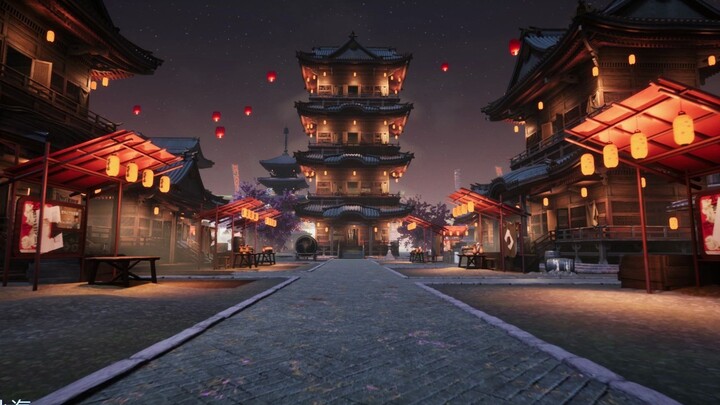 UE4场景搭建练习（2）——《夜市》