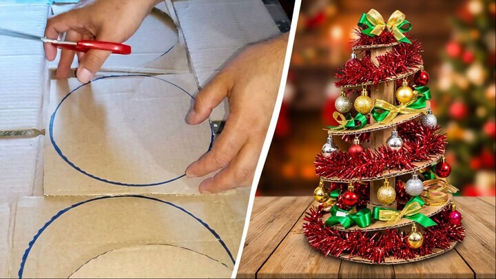 INCREÍBLE ÁRBOL de Navidad hecho solo con cartón reciclado ✨