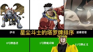 JOJO星尘斗士塔罗牌成员的序列排行！