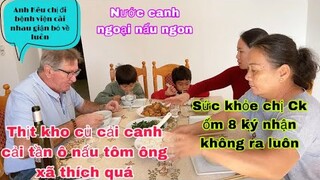 Bữa cơm gia đình thịt kho củ cải canh rau tần ô nấu tôm mẹ nấu ôxã thích lắm/cuộc sống pháp/món ăn