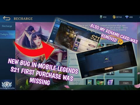 New bug encounter in Mobile Legends Season 21 first purchase Missing or Removed?