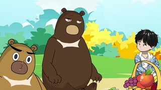 Big Bear and Little Bear held a flower viewing party in the forest. After the party, they were very 