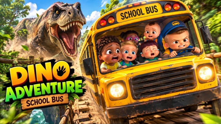 恐龙追赶校车！勇敢的小朋友们能安全逃脱吗？🚌🦖 | Dino Adventure