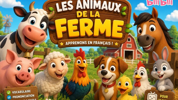 Les animaux de la ferme en 20 secondes !  Apprendre le français en s'amusant