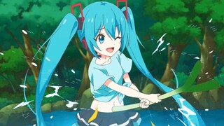 "Miku-chan ada di sini untuk bermain air~"