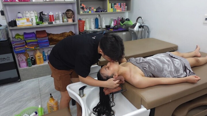 Happy Couple Enjoys a Relaxing | Stress-Relieving Scalp Massage