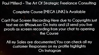 Paul Millerd Course The Art Of Strategic Freelance Consulting download