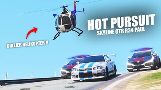 HOT PURSUIT! SKYLINE R34 TERANCAM DIHANCURKAN KEPOLISIAN !! GTA 5 ROLEPLAY