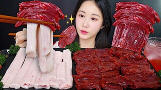 [ONHWA] The sound of chewing beef marrow and raw beef!