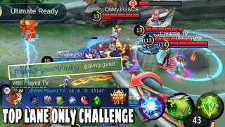 Top Lane only Challenge - 14 Kills MVP - Mage Gatotkaca | Well Played TV