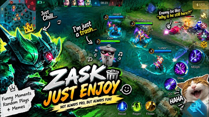 Mobile Legends Zask Gameplay 😂 Just Enjoy! | Funny & Random Moments #mobilelegends #mlbb #zask