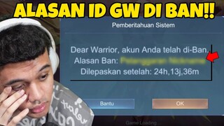 ALASAN Akun Gua Di BAN 30 Hari!! Sedih Banget Gua - Mobile Legends