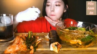 Mì ramen x2, hành xuân, trứng, cơm cuộn, hành ngâm, kimchi 3 #amthuc