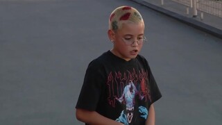 Lido Junior, a nine-year old skateboard player