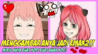 Menggambar ANYA Spy x Family Jadi Emak-Emak?! Jadi IBu Kos Mendadak!!