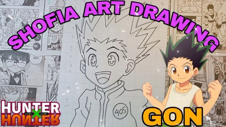 drawing gon dari anime hunter x hunter