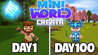 MÌNH SINH TỒN 100 NGÀY TRONG THẾ GIỚI MINI WORLD SIÊU KHÓ !!