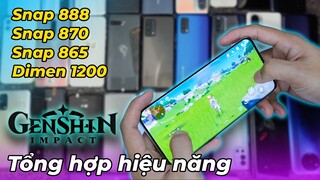 Tổng hợp hiệu năng: Test Genshin Impact trên 14 máy! Snap 888, 870, 865 và Dimensity 1200!