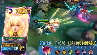 Beatrix 17/8/8 KDA Unstoppable 🔥🔥 | The Best Gameplay Beatrix, Best Build and Emblem Beatrix
