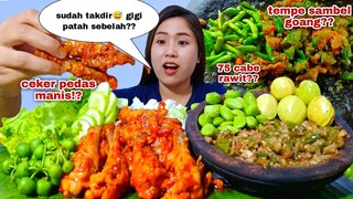 MAKAN CEKER PEDAS MANIS TEMPE SAMBEL GOANG 75 CABE RAWIT LALAPAN MENTAH JENGKOL MUDA CAMPUR PETE