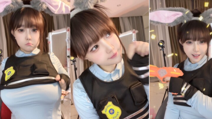 童颜巨乳兔子警官