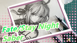 [Fate/Hand-paint] Just Hold Your Saber! It Takes 480 Minutes To Draw Saber| Fate/Stay Night