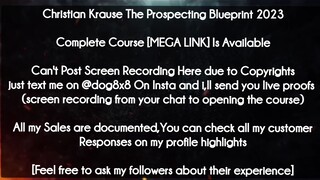 Christian Krause The Prospecting Blueprint 2023 course download