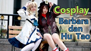 Cosplay Barbara dan Hu Tao