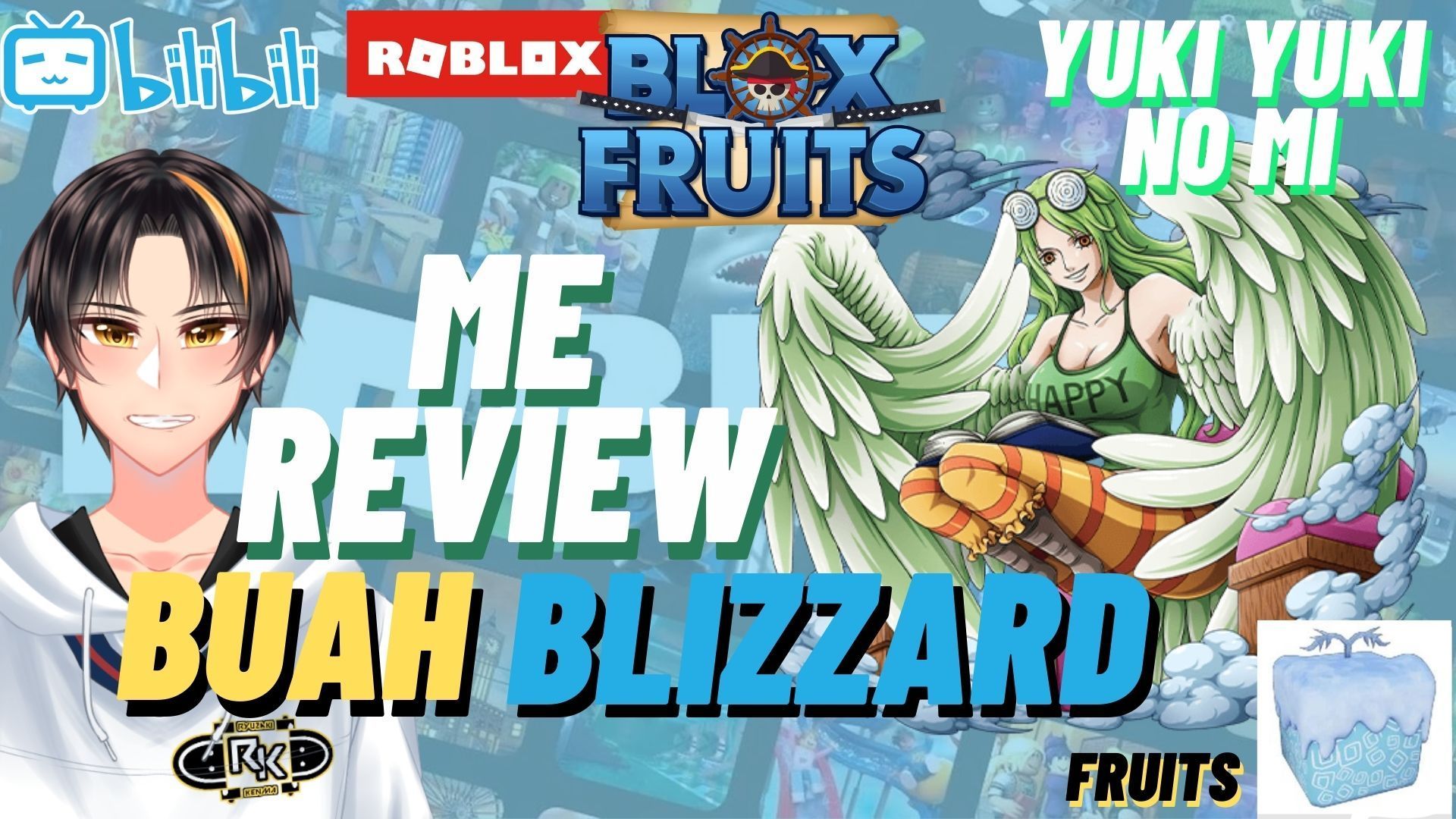 MeReview skill/jurus dari buah BLIZZARD milik YukiYuki No Mi (BLOXFRUITS)  #9 - BiliBili