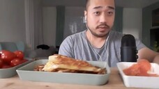 ASMR Baked Cod, Smoked Salmon, Plum Tomatoes & Udon (Eating Sounds)