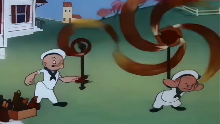 Popeye tidak mengizinkan si bocah nakal bermain petasan, tapi malah dibuat repot habis-habisan oleh 