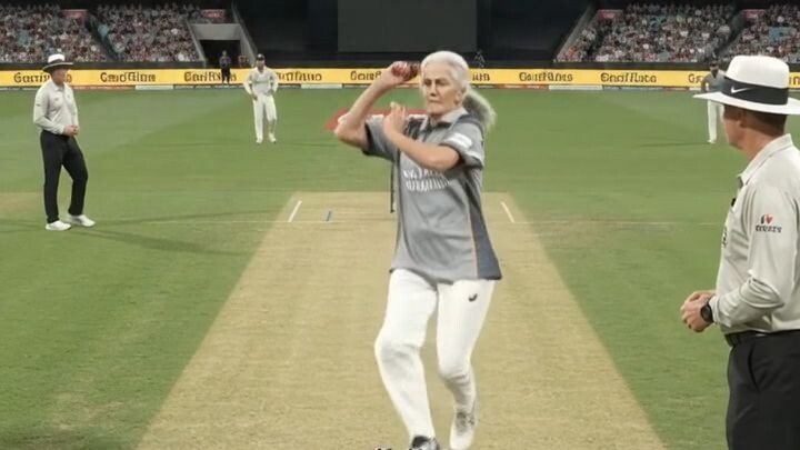 80-year-old grandma steps up to bowl... and produces the perfect yorker 🏏🔥