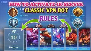 How To Activate 1K Server And Rules | Classic Vpn Bot 2 Seconds Match